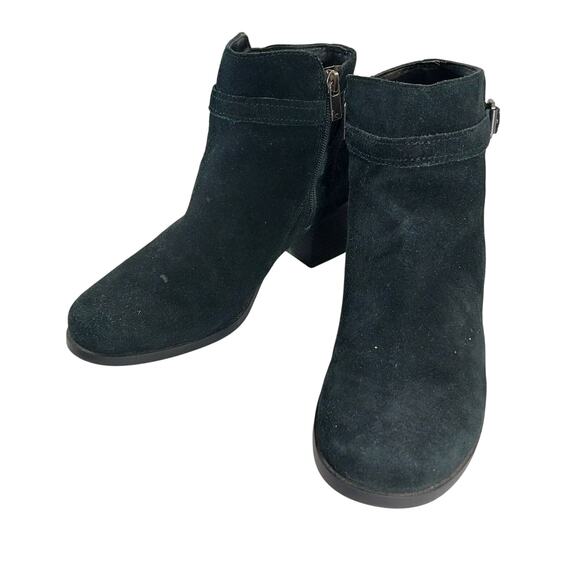 UGG! "KOOLABURRA" BLACK GENUINE SUEDE LEATHER CHUNKY HEEL ANKLE BOOTS! SZ 8M - Picture 3 of 10